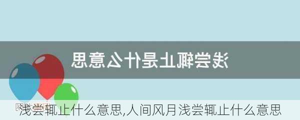 浅尝辄止什么意思,人间风月浅尝辄止什么意思