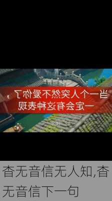 杳无音信无人知,杳无音信下一句