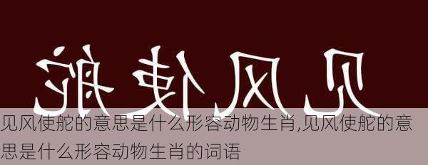 见风使舵的意思是什么形容动物生肖,见风使舵的意思是什么形容动物生肖的词语