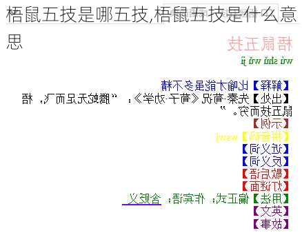 梧鼠五技是哪五技,梧鼠五技是什么意思