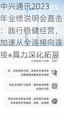 中兴通讯2023年业绩说明会直击：践行稳健经营，加速从全连接向连接+算力深化拓展