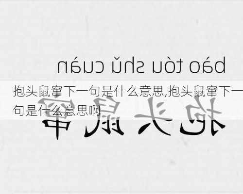 抱头鼠窜下一句是什么意思,抱头鼠窜下一句是什么意思啊