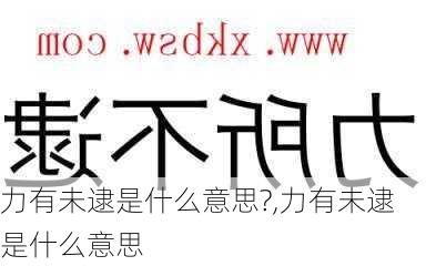 力有未逮是什么意思?,力有未逮是什么意思