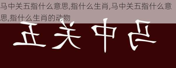 马中关五指什么意思,指什么生肖,马中关五指什么意思,指什么生肖的动物