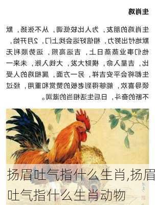 扬眉吐气指什么生肖,扬眉吐气指什么生肖动物