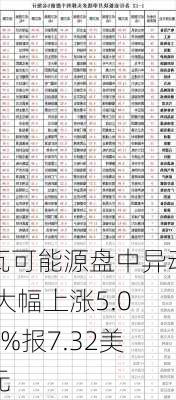 瓦可能源盘中异动 大幅上涨5.01%报7.32美元