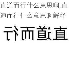 直道而行什么意思啊,直道而行什么意思啊解释