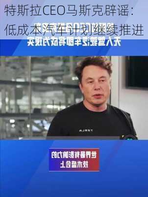 特斯拉CEO马斯克辟谣：低成本汽车计划继续推进