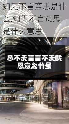 知无不言意思是什么,知无不言意思是什么意思