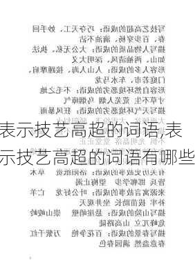 表示技艺高超的词语,表示技艺高超的词语有哪些