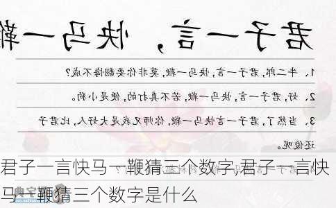 君子一言快马一鞭猜三个数字,君子一言快马一鞭猜三个数字是什么