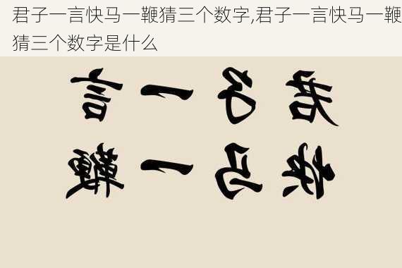 君子一言快马一鞭猜三个数字,君子一言快马一鞭猜三个数字是什么