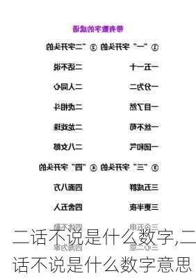 二话不说是什么数字,二话不说是什么数字意思