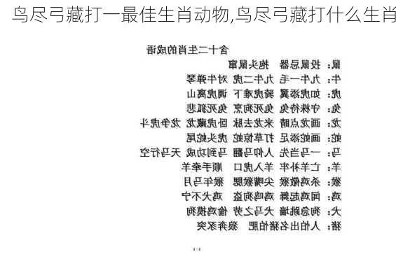 鸟尽弓藏打一最佳生肖动物,鸟尽弓藏打什么生肖