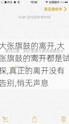 大张旗鼓的离开,大张旗鼓的离开都是试探,真正的离开没有告别,悄无声息