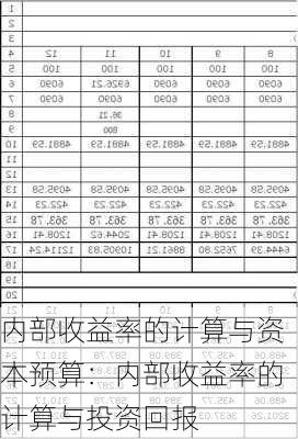 内部收益率的计算与资本预算：内部收益率的计算与投资回报