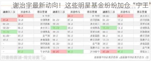 谢治宇最新动向！这些明星基金纷纷加仓“宁王”