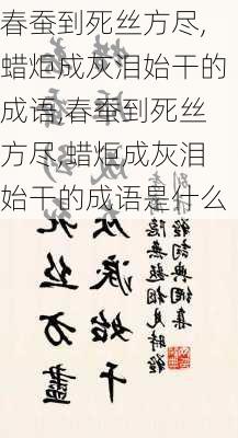 春蚕到死丝方尽,蜡炬成灰泪始干的成语,春蚕到死丝方尽,蜡炬成灰泪始干的成语是什么