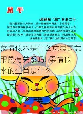 柔情似水是什么意思寓意跟鼠有关系吗!,柔情似水的生肖是什么