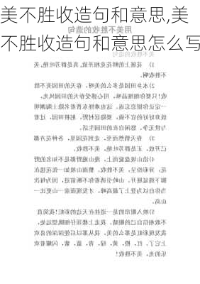 美不胜收造句和意思,美不胜收造句和意思怎么写