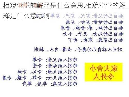 相貌堂堂的解释是什么意思,相貌堂堂的解释是什么意思啊