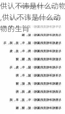 供认不讳是什么动物,供认不讳是什么动物的生肖