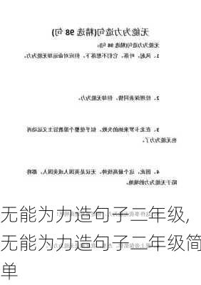 无能为力造句子二年级,无能为力造句子二年级简单