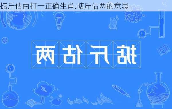 掂斤估两打一正确生肖,掂斤估两的意思