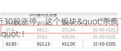 近30股涨停，这个板块