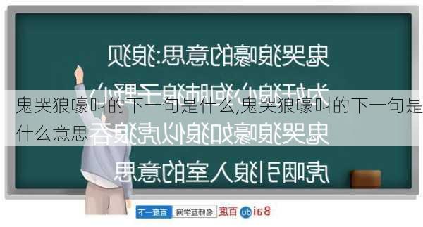 鬼哭狼嚎叫的下一句是什么,鬼哭狼嚎叫的下一句是什么意思