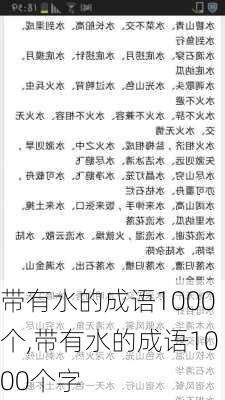 带有水的成语1000个,带有水的成语1000个字