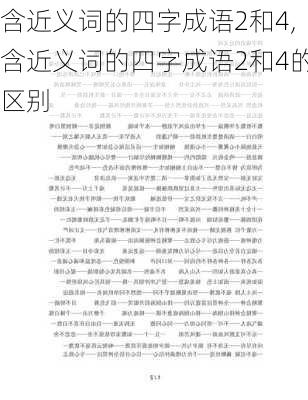 含近义词的四字成语2和4,含近义词的四字成语2和4的区别