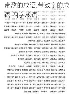 带数的成语,带数字的成语 四字成语