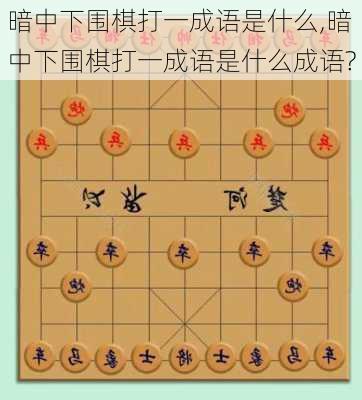 暗中下围棋打一成语是什么,暗中下围棋打一成语是什么成语?