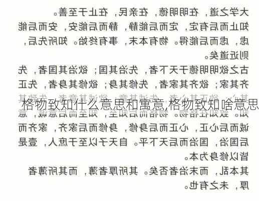 格物致知什么意思和寓意,格物致知啥意思