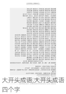 大开头成语,大开头成语四个字