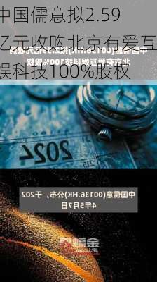 中国儒意拟2.59亿元收购北京有爱互娱科技100%股权