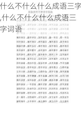 什么不什么什么成语三字,什么不什么什么成语三字词语