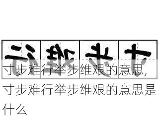 寸步难行举步维艰的意思,寸步难行举步维艰的意思是什么