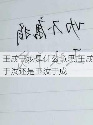 玉成于汝是什么意思,玉成于汝还是玉汝于成