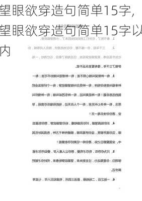 望眼欲穿造句简单15字,望眼欲穿造句简单15字以内