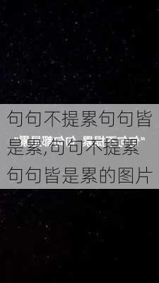 句句不提累句句皆是累,句句不提累句句皆是累的图片