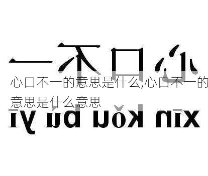 心口不一的意思是什么,心口不一的意思是什么意思