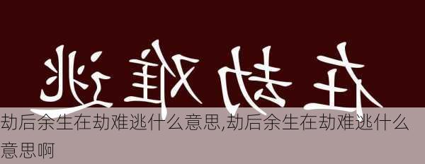 劫后余生在劫难逃什么意思,劫后余生在劫难逃什么意思啊