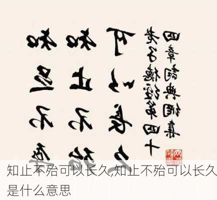 知止不殆可以长久,知止不殆可以长久是什么意思