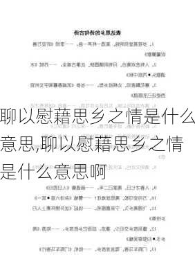 聊以慰藉思乡之情是什么意思,聊以慰藉思乡之情是什么意思啊