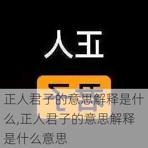 正人君子的意思解释是什么,正人君子的意思解释是什么意思