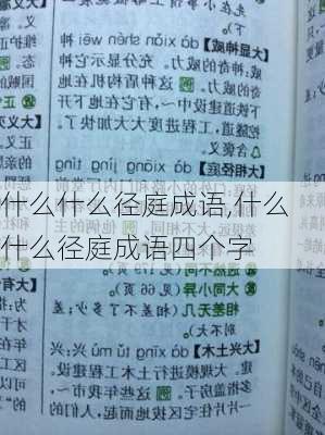 什么什么径庭成语,什么什么径庭成语四个字