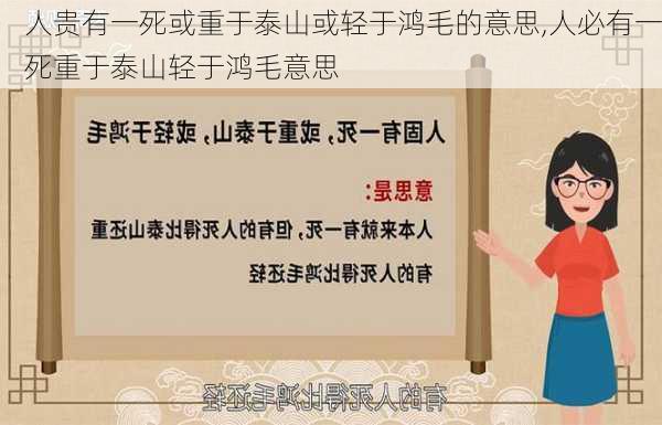 人贵有一死或重于泰山或轻于鸿毛的意思,人必有一死重于泰山轻于鸿毛意思