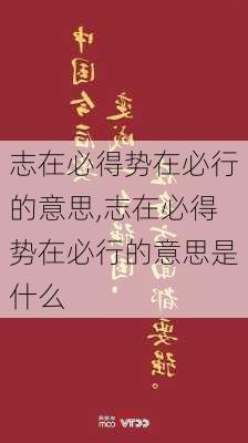 志在必得势在必行的意思,志在必得势在必行的意思是什么